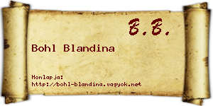 Bohl Blandina névjegykártya